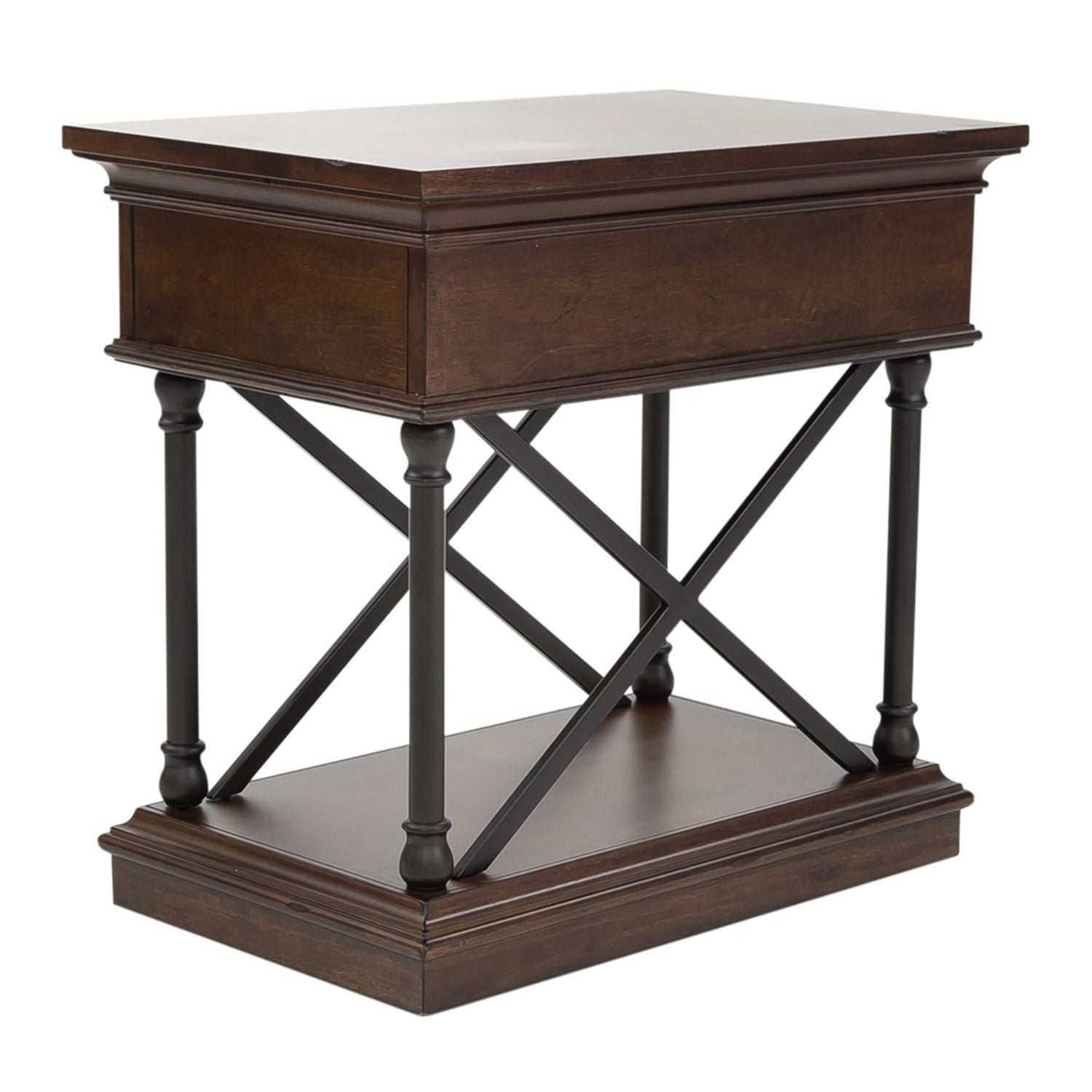 Tribeca - Drawer Chair Side Table - Dark Brown - Hornell Furniture Outlet