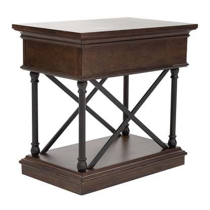 Tribeca - Drawer Chair Side Table - Dark Brown - Hornell Furniture Outlet