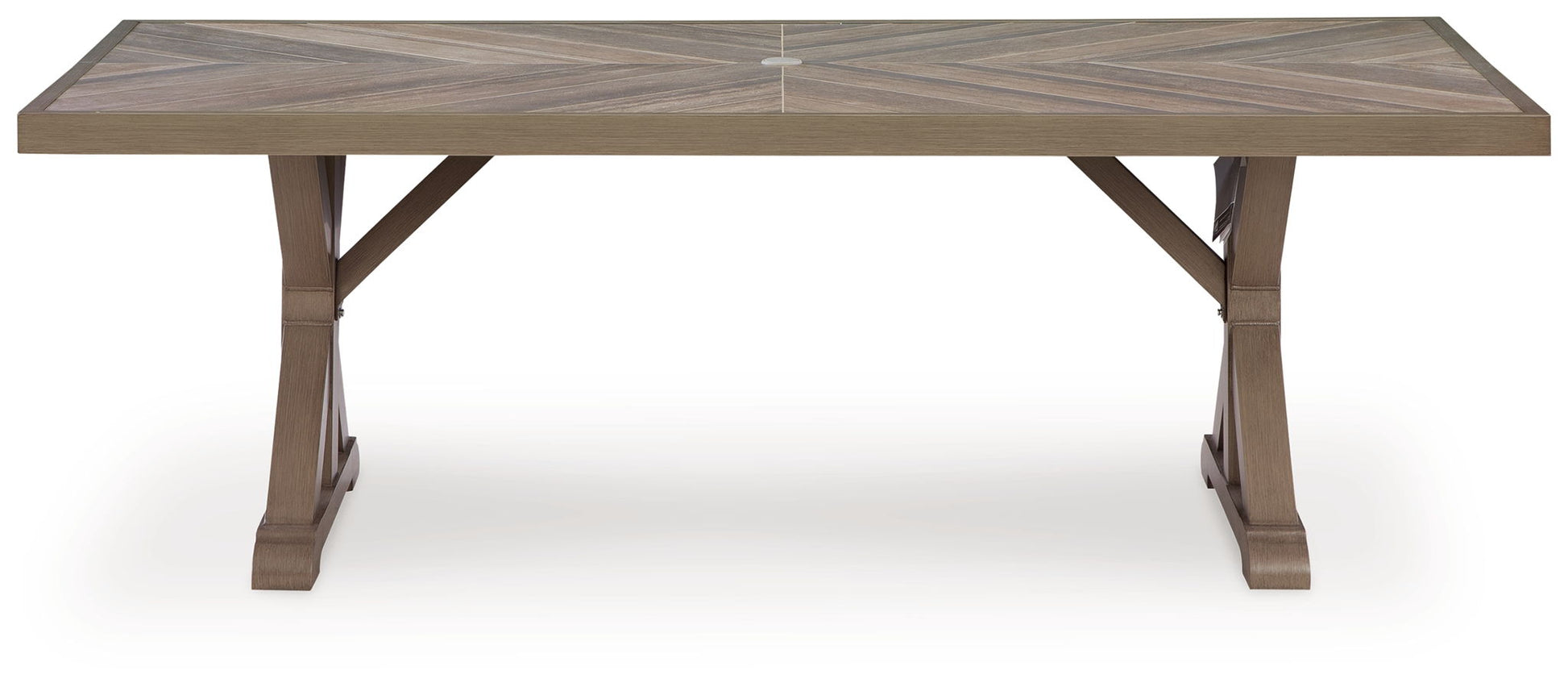 Laguna Heights - Rectangular Dining Table With Umbrella Option - Beige - Hornell Furniture Outlet