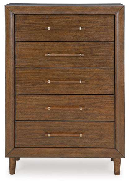 Lyncott - Brown - Five Drawer Chest - Hornell Furniture Outlet