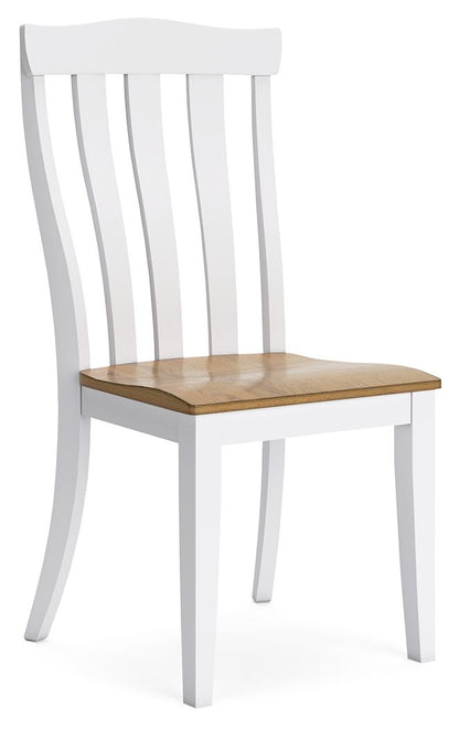 Ashbryn - White / Natural - Dining Room Side Chair (Set of 2) - Hornell Furniture Outlet