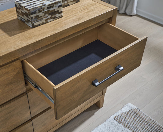 Sherbana - Light Brown - Dresser And Mirror - Hornell Furniture Outlet