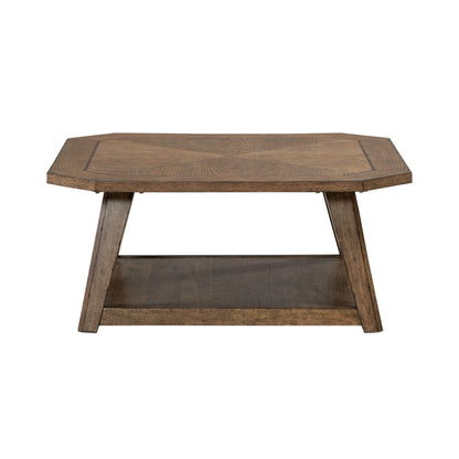 Carolina Park - Octagonal Cocktail Table - Brown - Hornell Furniture Outlet