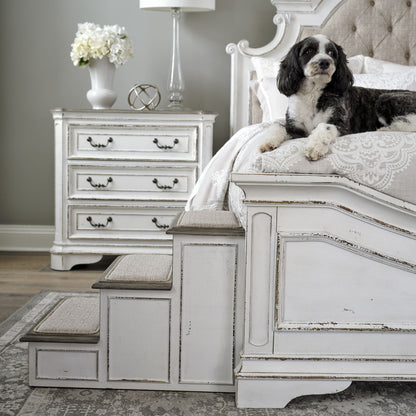 Magnolia Manor - Pet Steps - White - Hornell Furniture Outlet