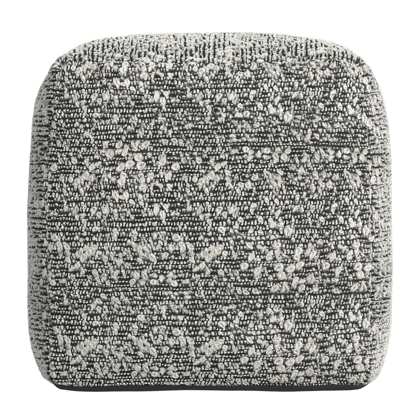 Nahara - Boucle Woven Square Pouf - Black - Hornell Furniture Outlet