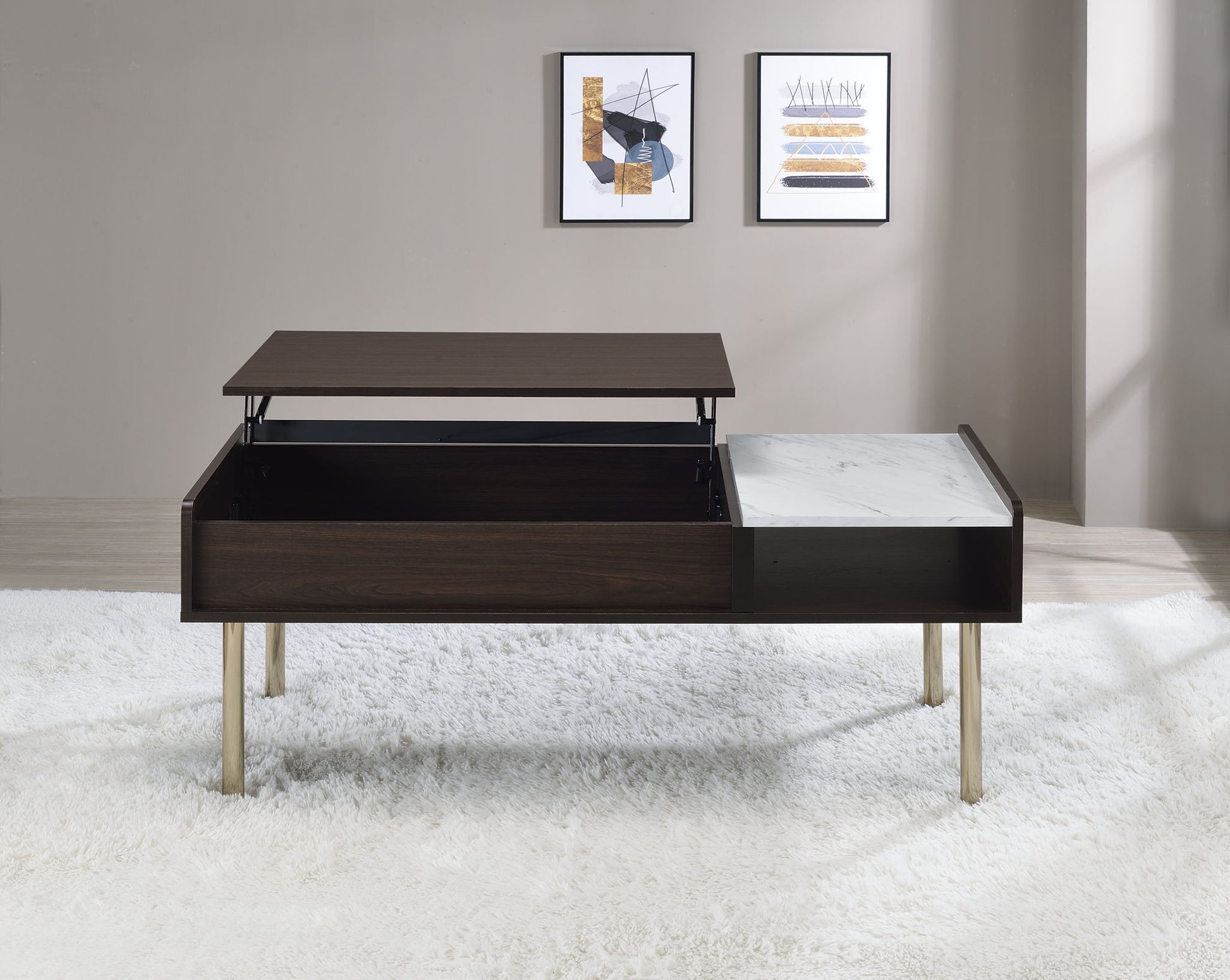 Carrie - Lift - Top Coffee Table - Brown - Hornell Furniture Outlet