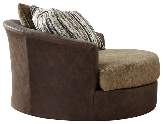 Alesbury - Chocolate - Oversized Swivel Accent Chair - Hornell Furniture Outlet