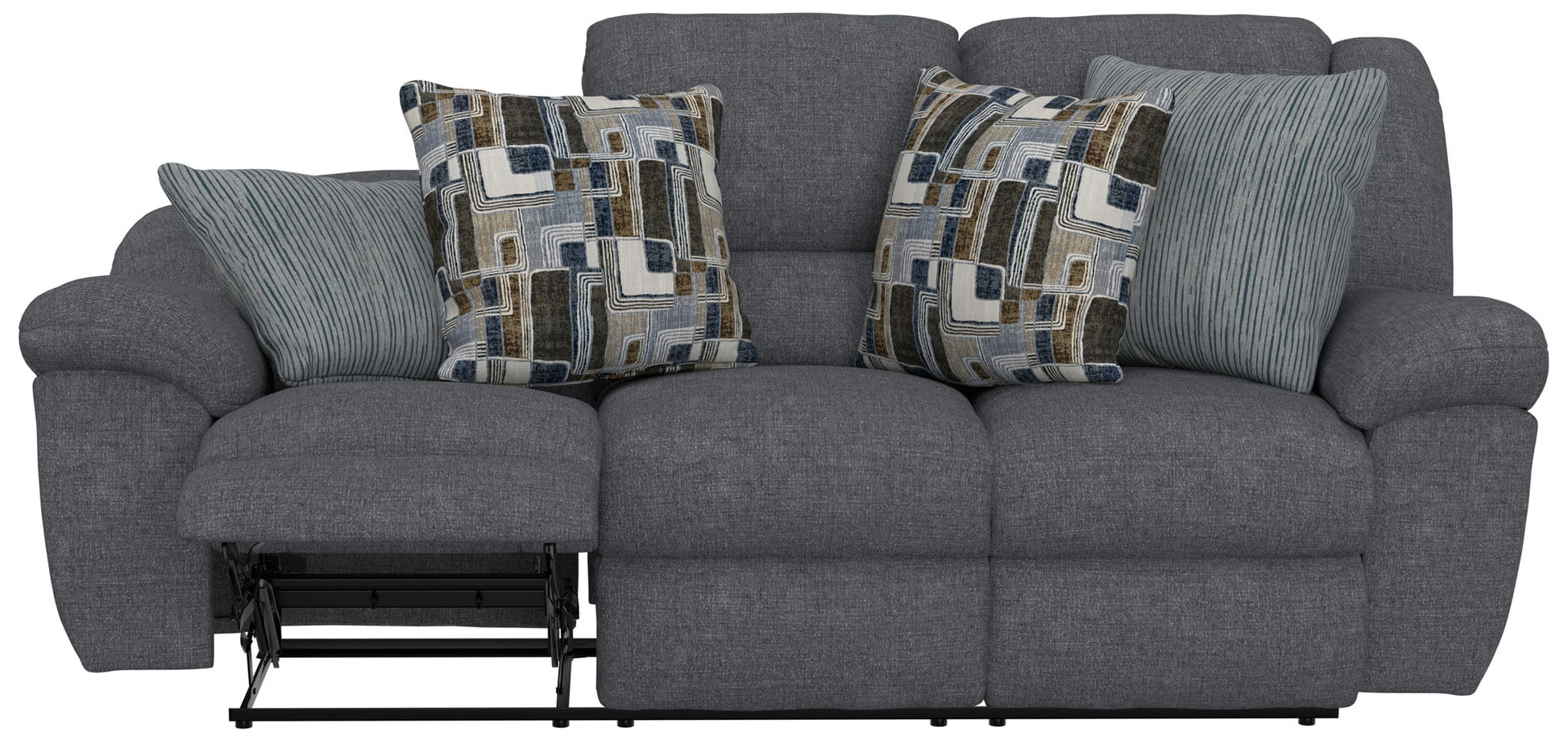 Trifecta - Sofa With 3 Recliners and Drop Down Table - Hornell Furniture Outlet