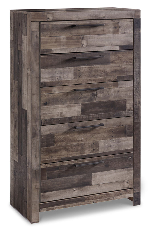 Derekson - Five Drawer Chest - Multi Gray - Hornell Furniture Outlet