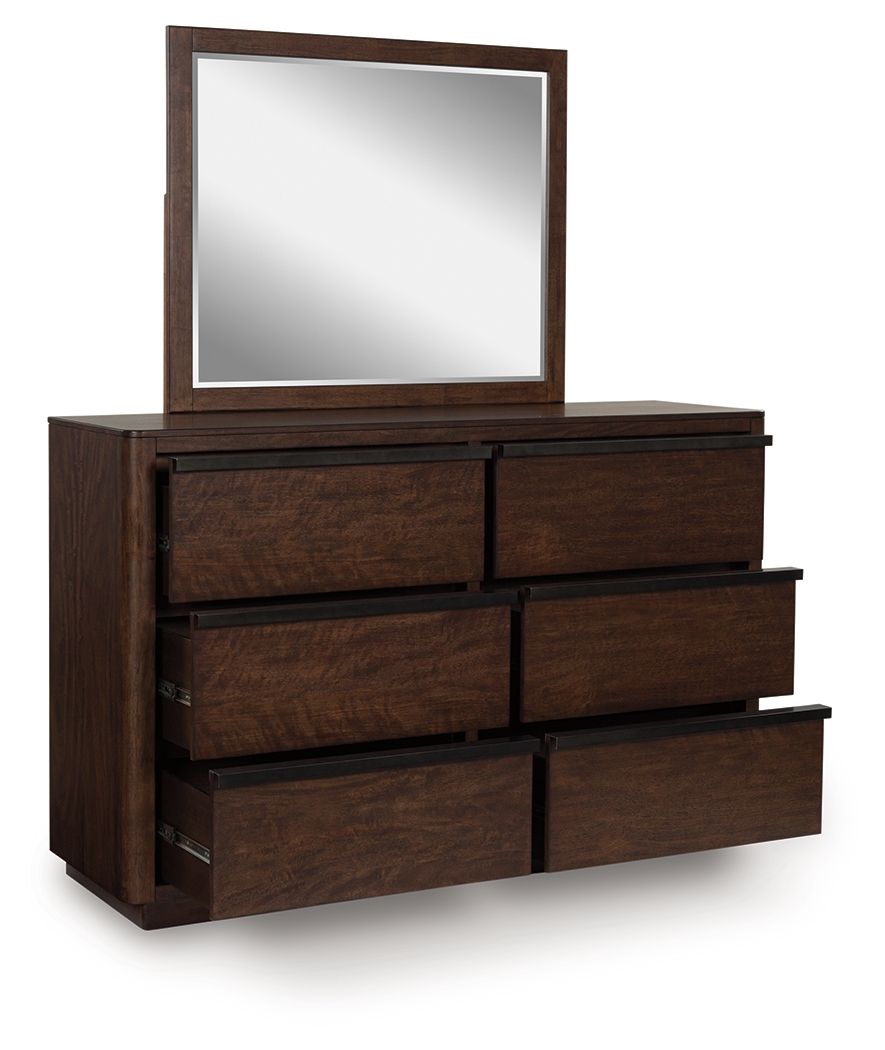 Dilenno - Dark Brown - Dresser And Mirror - Hornell Furniture Outlet