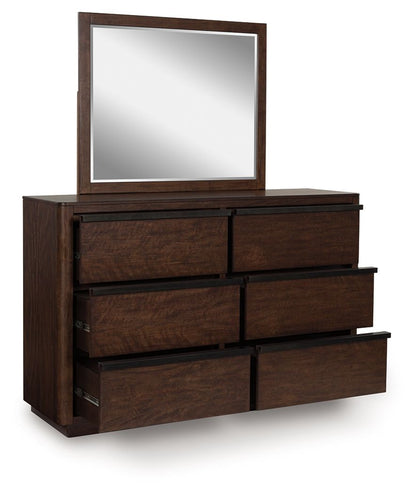 Dilenno - Dark Brown - Dresser And Mirror - Hornell Furniture Outlet