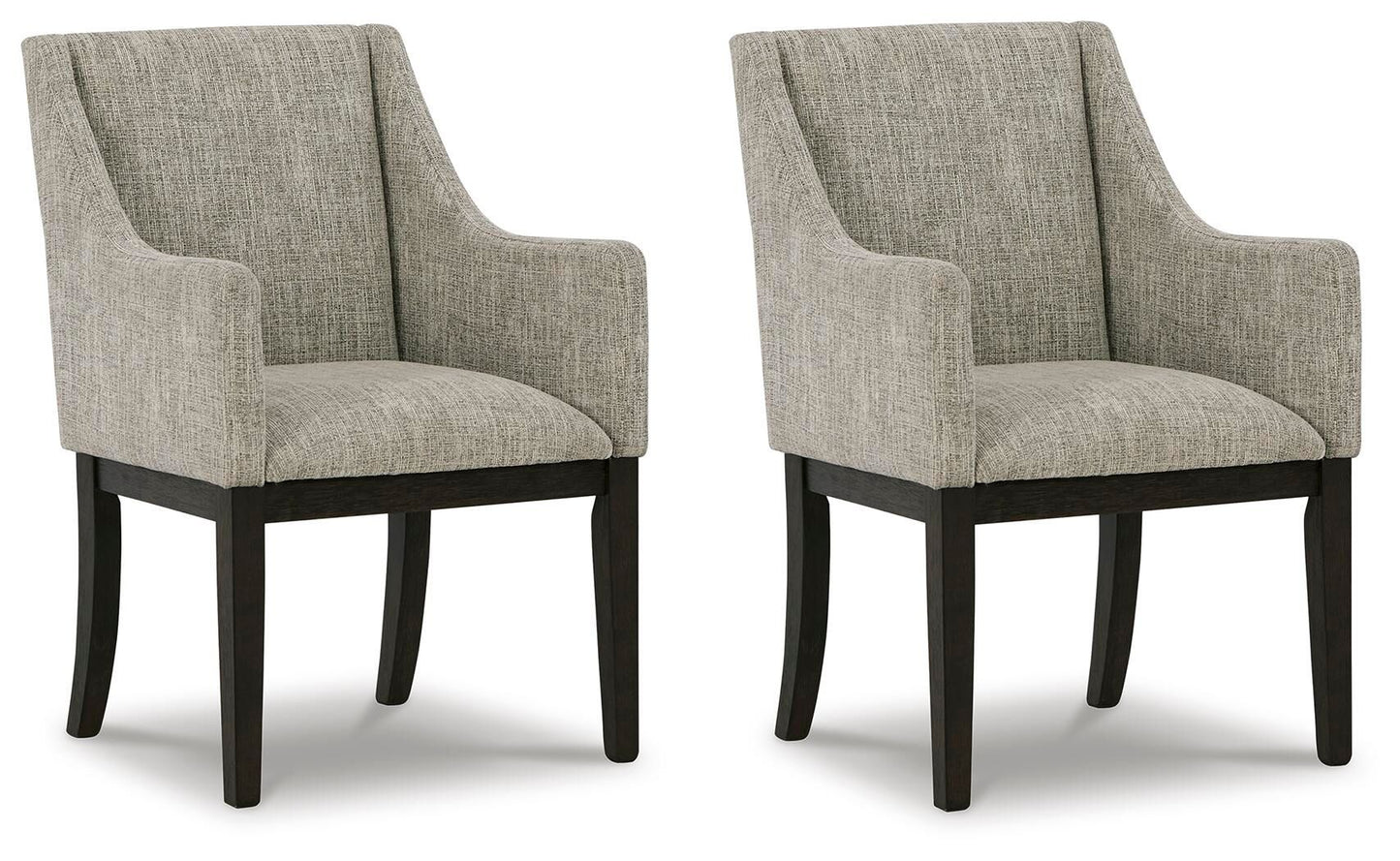 Burkhaus - Dining UPH Arm Chair (Set of 2) - Beige / Dark Brown - Hornell Furniture Outlet