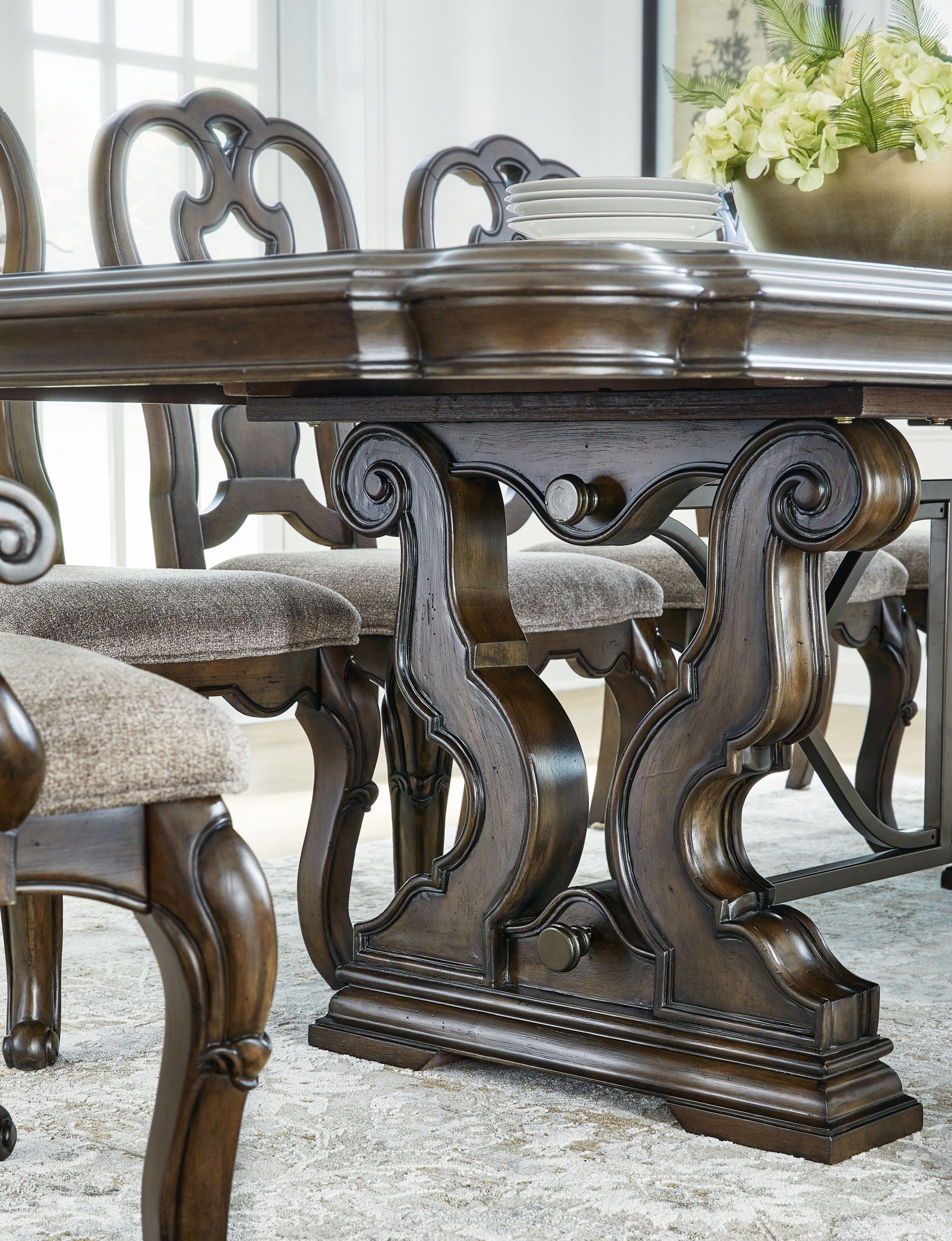 Maylee - Dark Brown - Dining Extension Table - Hornell Furniture Outlet