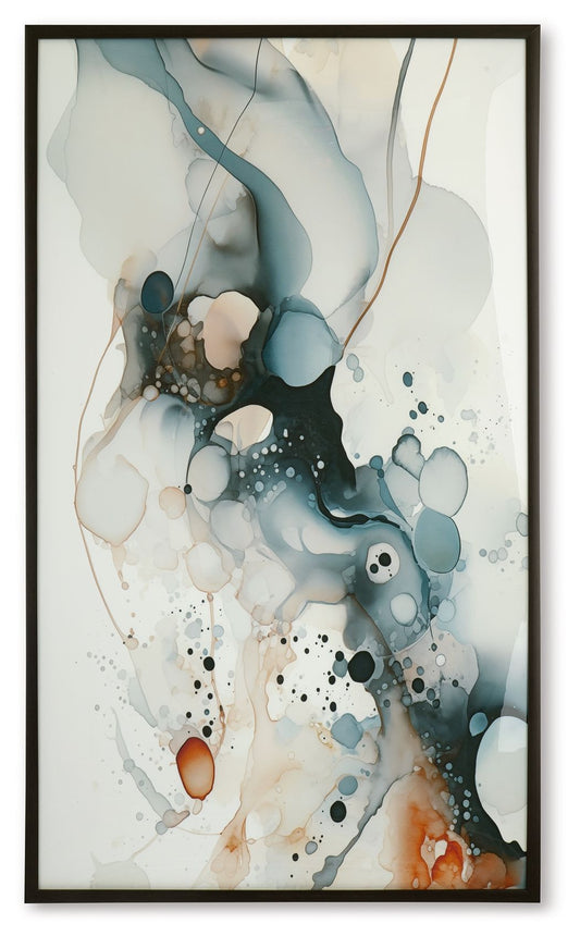 Foxenburg - Blue / Amber / White - Wall Art - Hornell Furniture Outlet