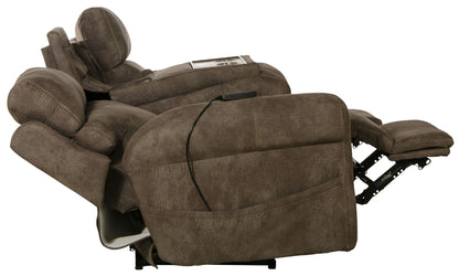 Tranquility - Power Headrest Power Lay Flat Reclining Sofa With DDT / CR3 Heat / Massage / Lumbar - Pewter - Hornell Furniture Outlet