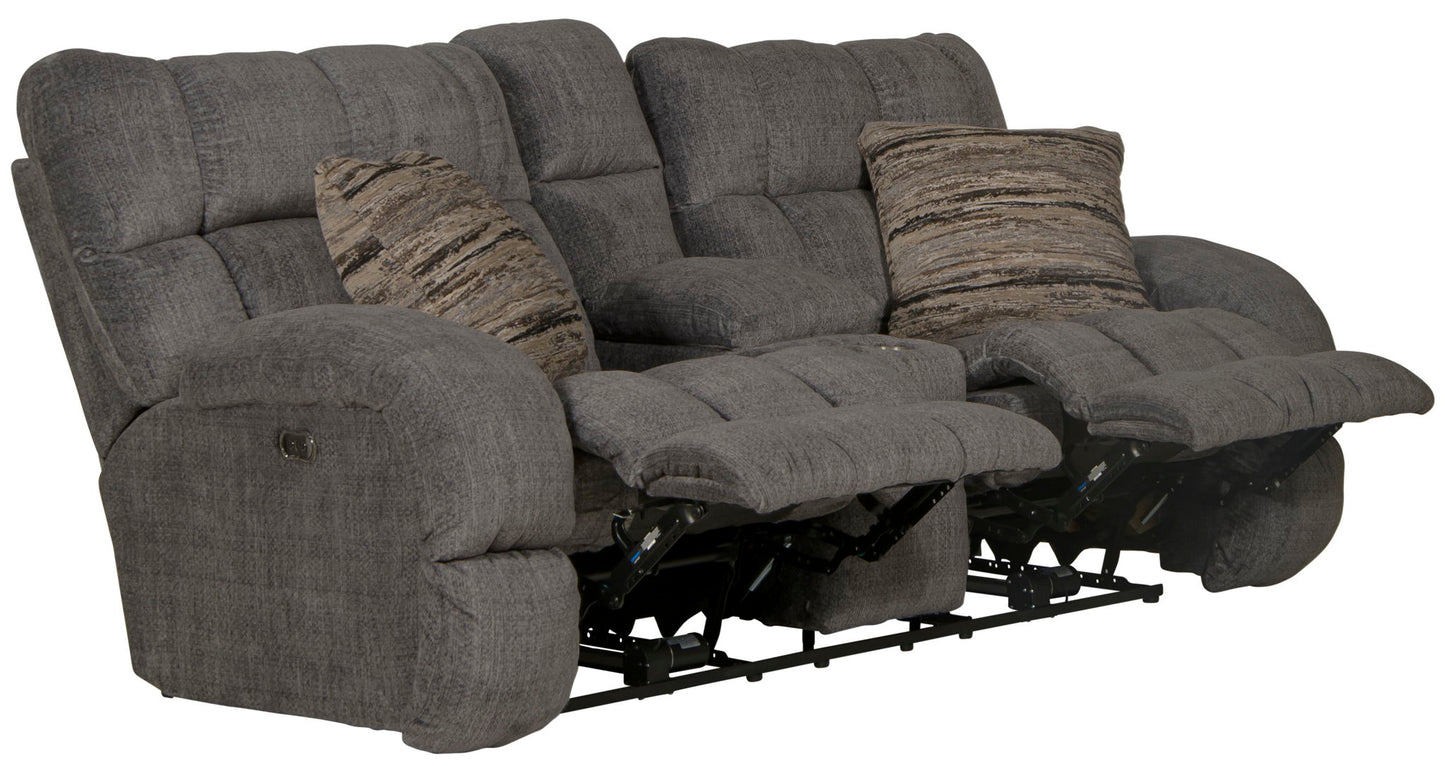 Ashland - Power Lay Flat Reclining Console Loveseat - Hornell Furniture Outlet
