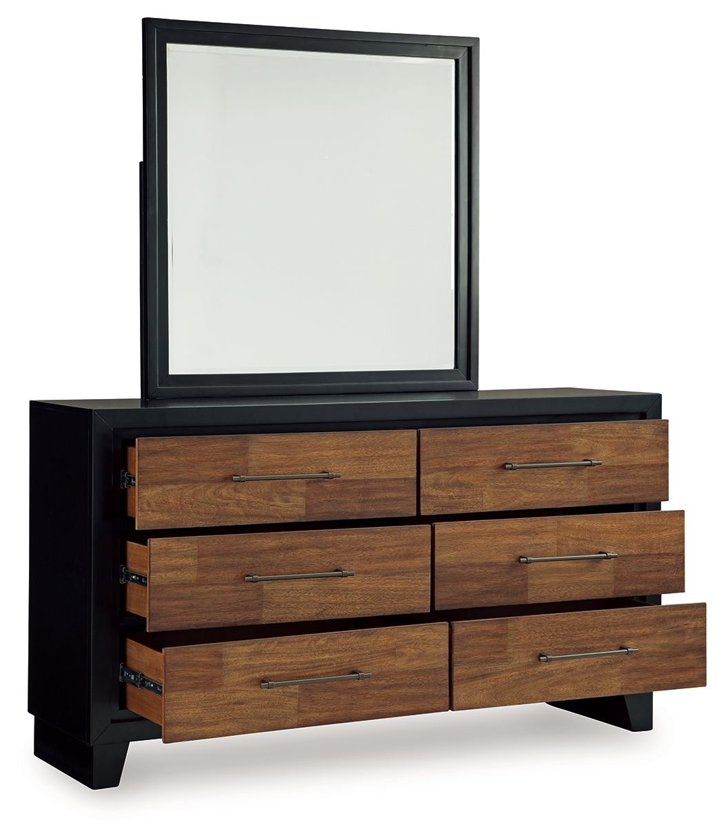Kraeburn - Brown / Black - Dresser And Mirror - Hornell Furniture Outlet