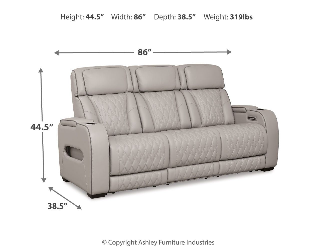 Boyington - Power Reclining Sofa With Adj Headrest - Hornell Furniture Outlet