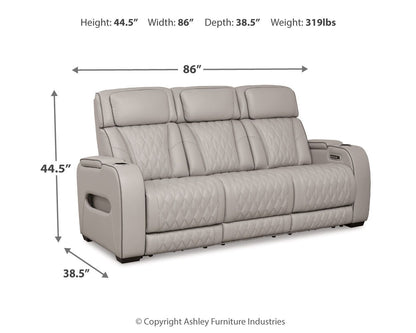 Boyington - Power Reclining Sofa With Adj Headrest - Hornell Furniture Outlet