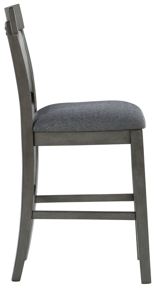 Hallanden - Black / Gray - Upholstered Barstool (Set of 2) - Hornell Furniture Outlet