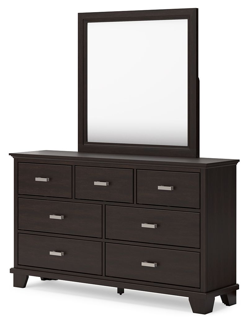 Covetown - Dark Brown - Dresser And Mirror - Hornell Furniture Outlet