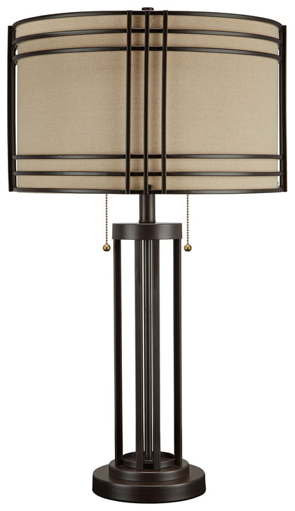 Hanswell - Dark Brown - Metal Table Lamp - Hornell Furniture Outlet