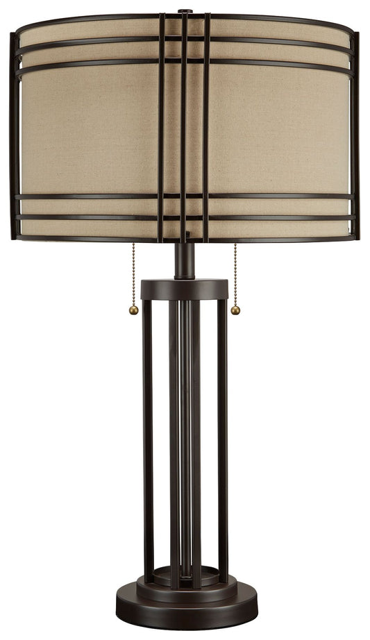 Hanswell - Dark Brown - Metal Table Lamp - Hornell Furniture Outlet