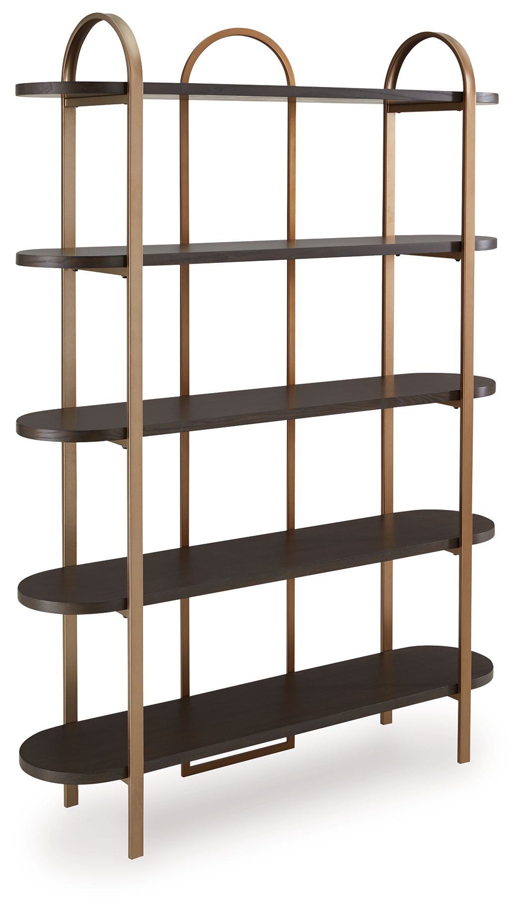 Brentmour - Bookcase - Brown / Gold Finish - Hornell Furniture Outlet
