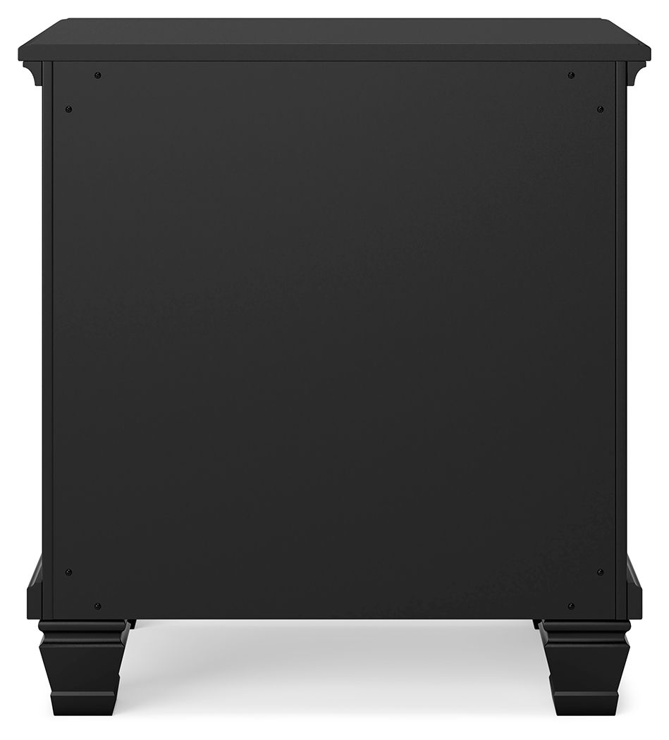 Lanolee - Black - Two Drawer Nightstand - Hornell Furniture Outlet