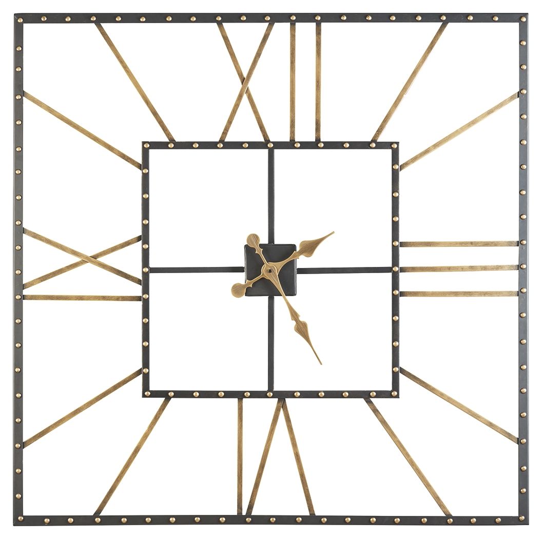 Thames - Black / Gold Finish - Wall Clock - Hornell Furniture Outlet