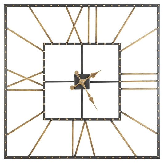 Thames - Black / Gold Finish - Wall Clock - Hornell Furniture Outlet