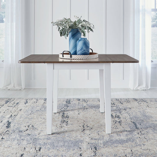 Landale - Drop Leaf Table - White - Hornell Furniture Outlet