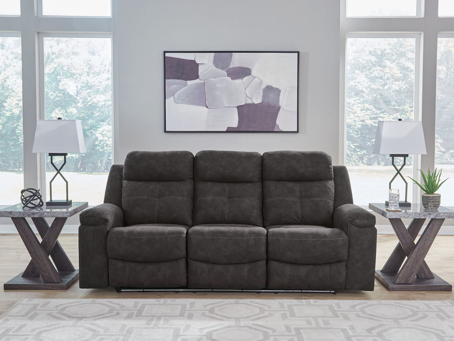 Brysonview - Reclining Sofa - Charcoal - Hornell Furniture Outlet
