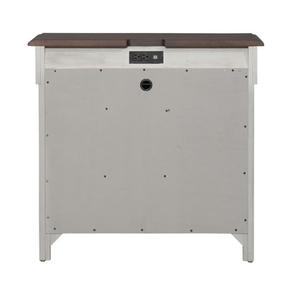 Ivy Hollow - 3 Drawer Bedside Chest With Charging Station - White - Hornell Furniture Outlet