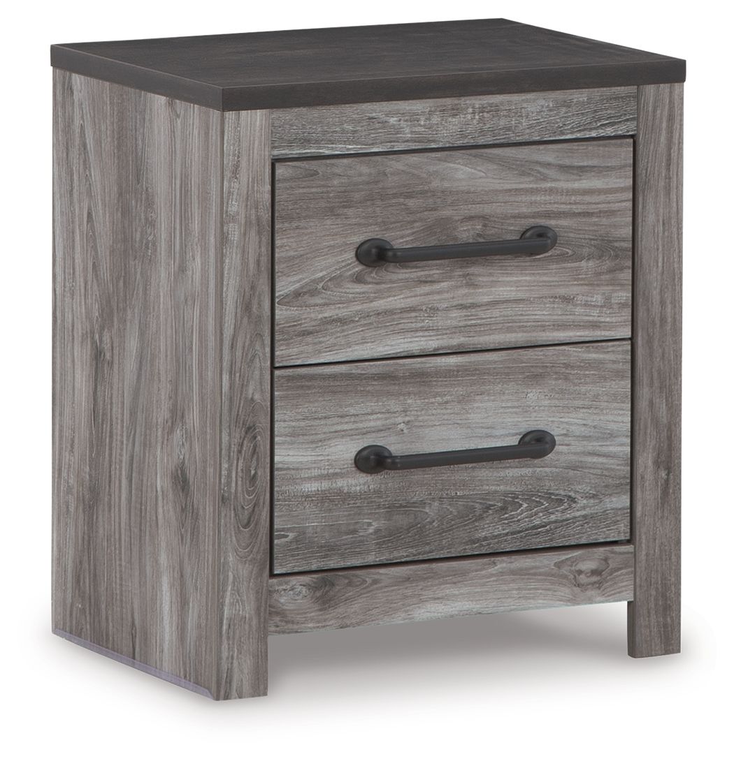 Bronyan - Dark Gray - Two Drawer Night Stand - Hornell Furniture Outlet