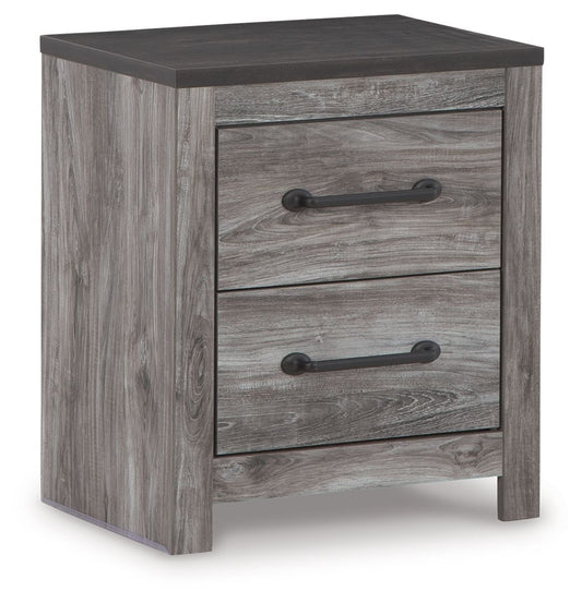 Bronyan - Dark Gray - Two Drawer Night Stand - Hornell Furniture Outlet
