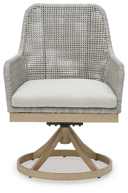 Seton Creek - Gray - Swivel Chair With Cushion (Set of 2) - Hornell Furniture Outlet