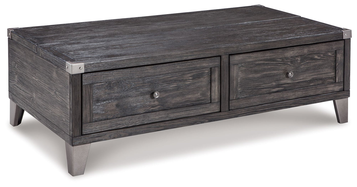 Todoe - Lift Top Cocktail Table - Dark Gray - Hornell Furniture Outlet