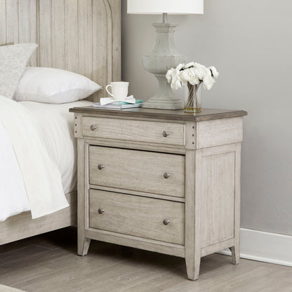 Ivy Hollow - 3 Drawer Bedside Chest With Charging Station - White - Hornell Furniture Outlet