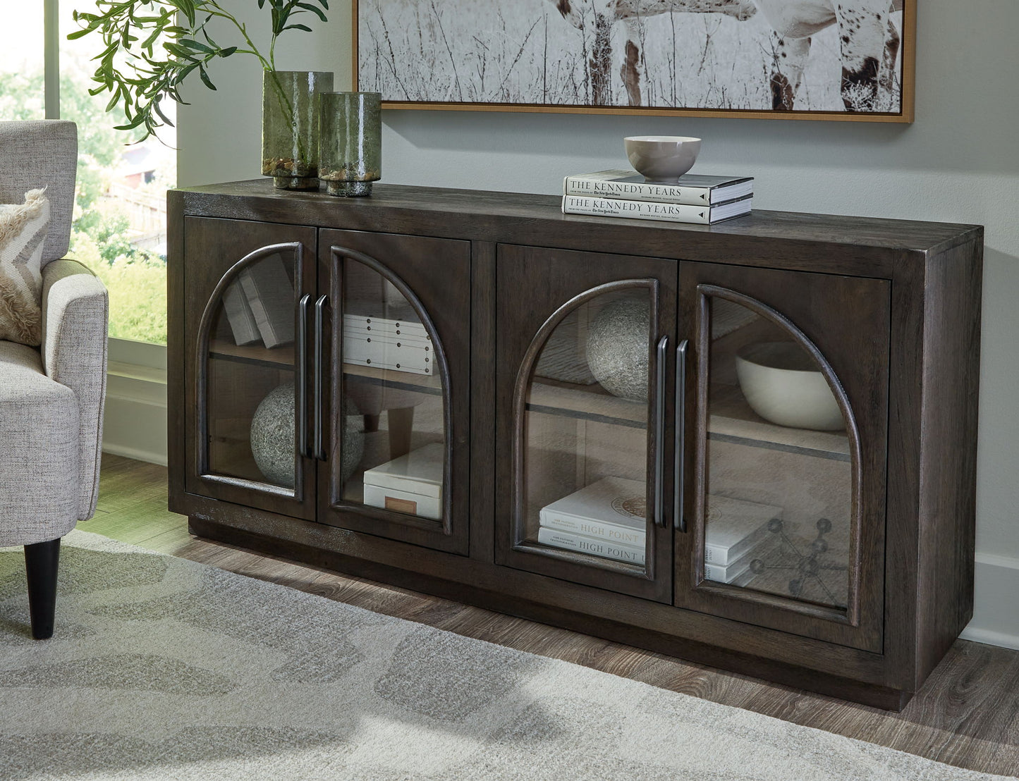 Dreley - Grayish Brown - Accent Cabinet - Hornell Furniture Outlet