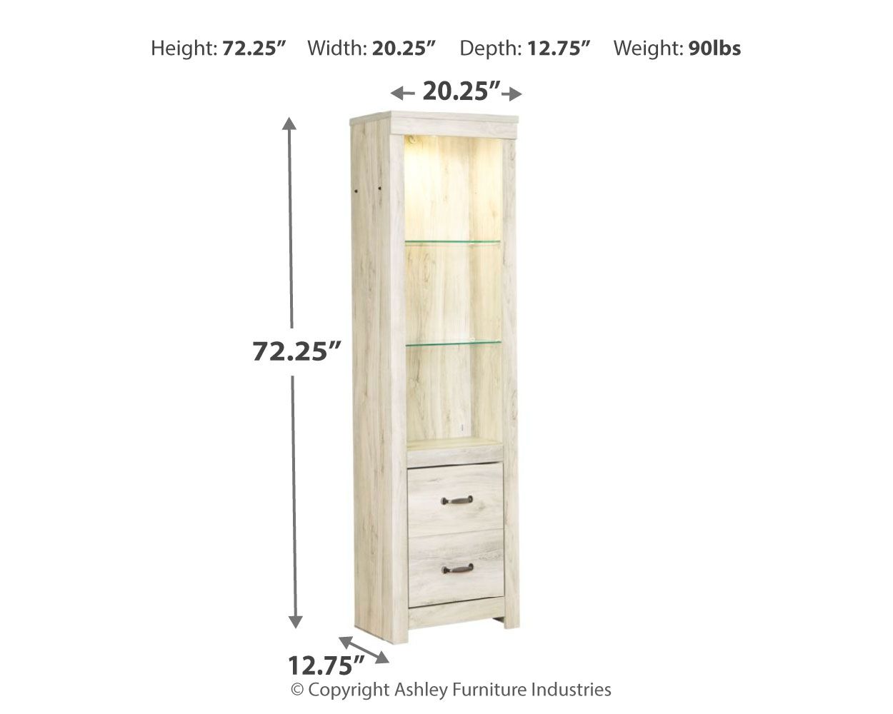 Bellaby - Whitewash - Pier - 2 Drawers - Hornell Furniture Outlet