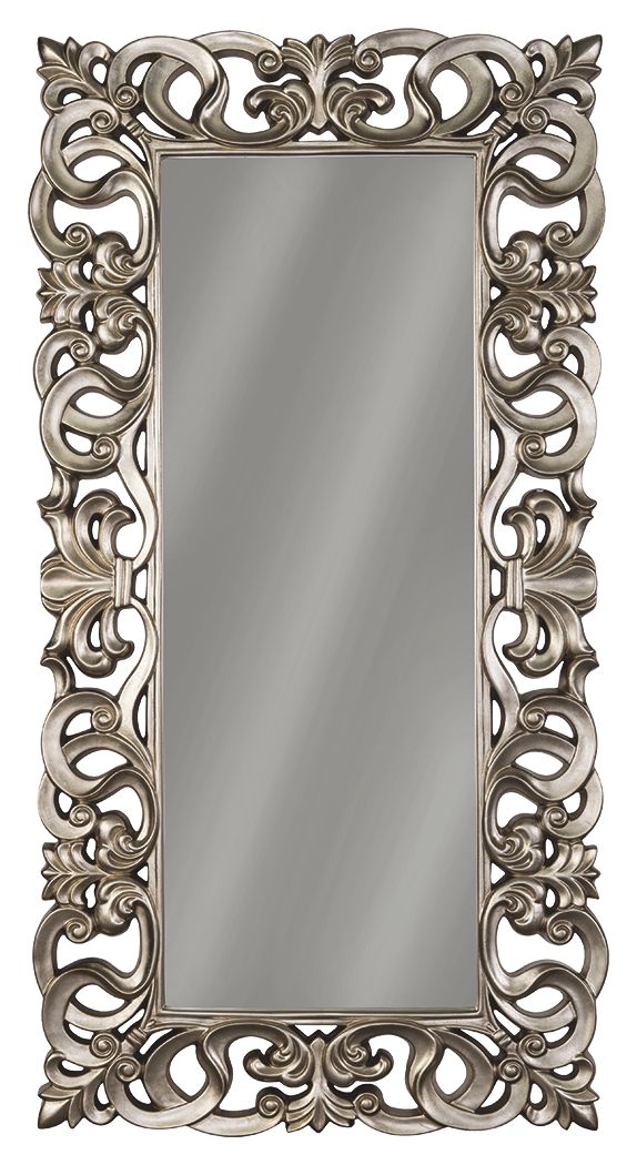 Lucia - Antique Silver Finish - Floor Mirror - Hornell Furniture Outlet