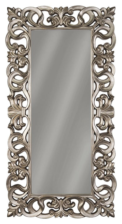Lucia - Antique Silver Finish - Floor Mirror - Hornell Furniture Outlet