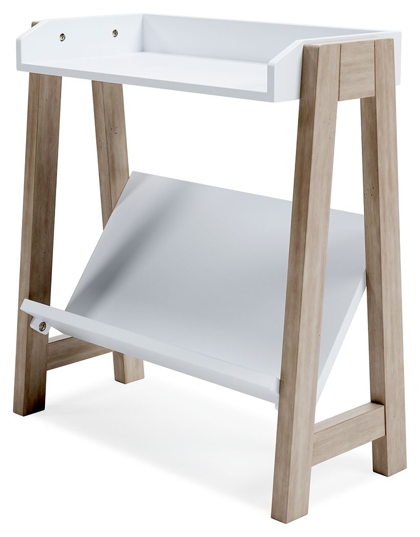 Blariden - White / Tan - Small Bookcase - Hornell Furniture Outlet
