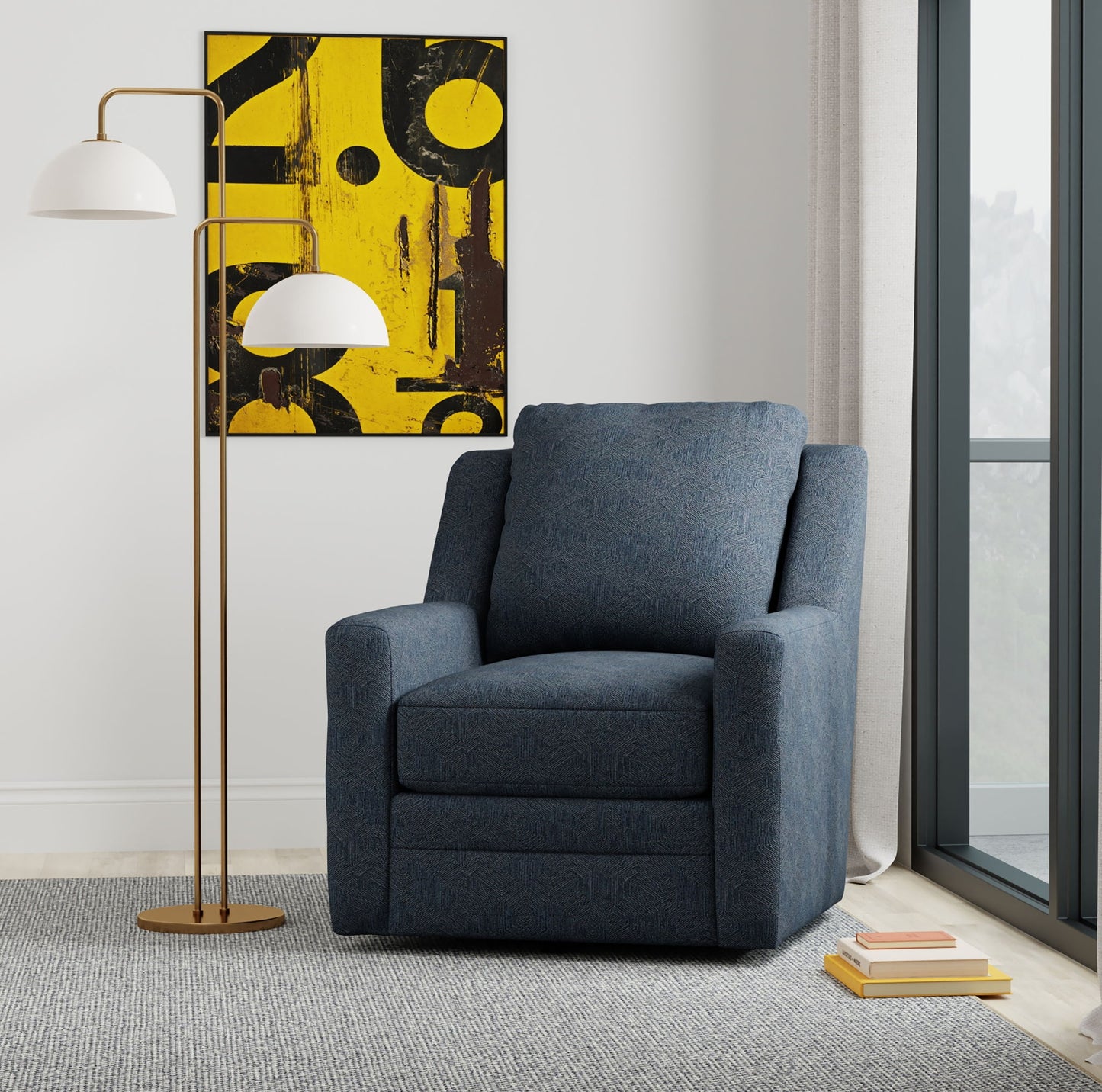 Foley - Swivel Chair - Jeans - Hornell Furniture Outlet