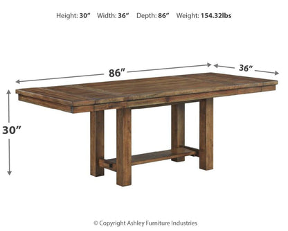 Moriville - Grayish Brown - Rectangular Dining Room Extension Table - Hornell Furniture Outlet