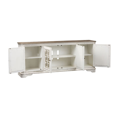 Magnolia Manor - 4 Doors TV Console - White - Hornell Furniture Outlet