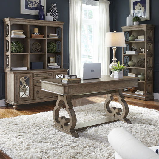 Simply Elegant - 3 Piece Home Offi Set (Desk & Hutch Set) - Light Brown - Hornell Furniture Outlet
