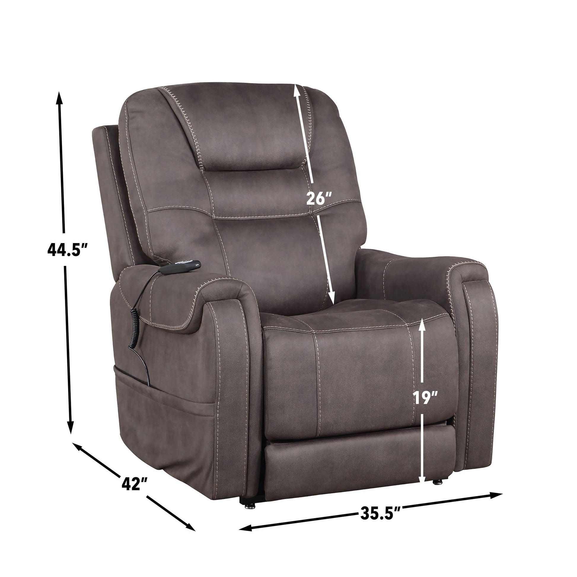 Brisbane - Power Lift Chair - Dark Gray - Hornell Furniture Outlet