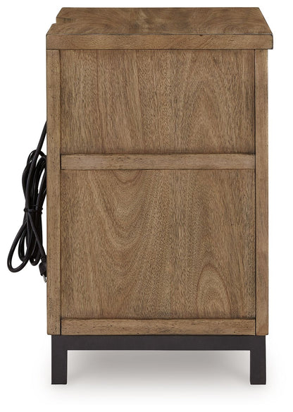 Tomtyn - Light Brown - Two Drawer Night Stand - Hornell Furniture Outlet